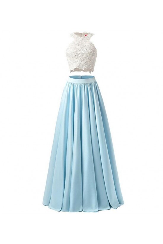 Two Pieces Lace White Blue Long Prom Evening Formal Dresses 3020731 Two Pieces Lace White Blue Long Prom Evening Formal Dresses 3020731