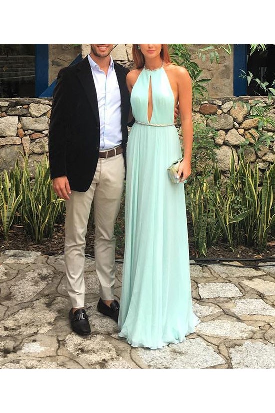 Elegant Chiffon Halter Long Prom Dresses Party Evening Gowns 3020742 Elegant Chiffon Halter Long Prom Dresses Party Evening Gowns 3020742