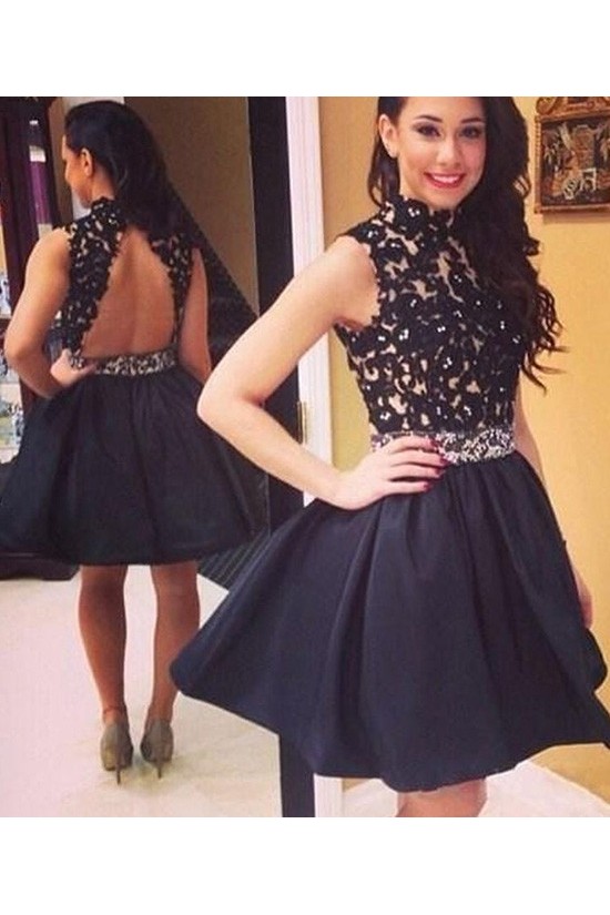 Short Black Beaded Lace Appliques Prom Homecoming Graduation Dresses 3020761 Short Black Beaded Lace Appliques Prom Homecoming Graduation Dresses 3020761