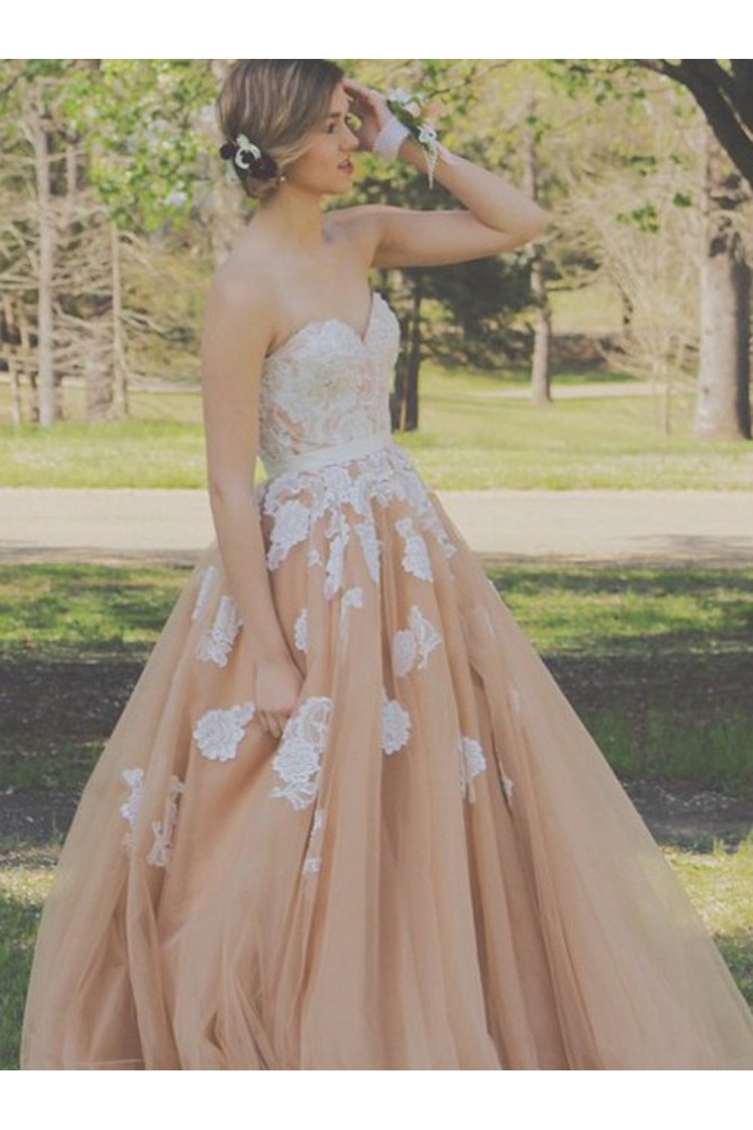 Fashion Ball Gown Sweetheart Long Tulle Prom/Evening Dress