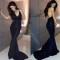 Sexy Mermaid Long Navy Blue Prom Formal Evening Party Dresses 3020772