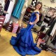 Mermaid Long Blue Off-the-Shoulder Prom Formal Evening Party Dresses 3020773