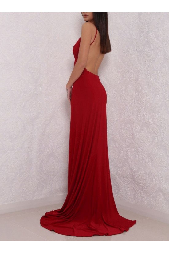 Sheath High Slit V-Neck Backless Long Red Prom Formal Evening Party Dresses 3020779 Sheath High Slit V-Neck Backless Long Red Prom Formal Evening Party Dresses 3020779