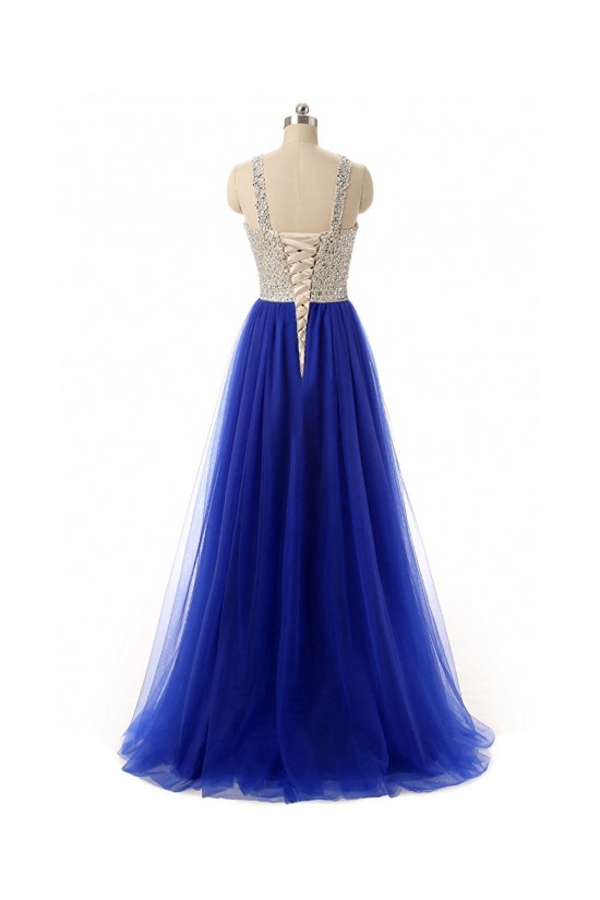 Long Blue Beaded Prom Formal Evening Party Dresses 3020789 Long Blue Beaded Prom Formal Evening Party Dresses 3020789