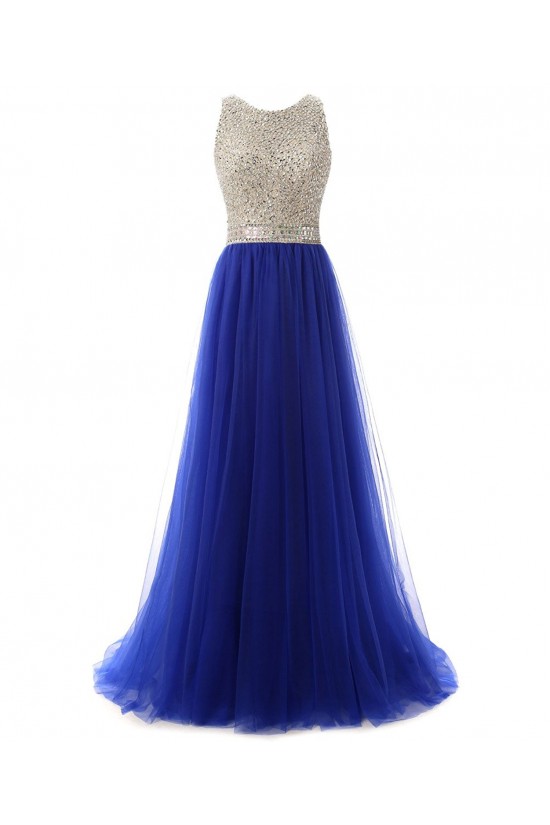 Long Blue Beaded Prom Formal Evening Party Dresses 3020789 Long Blue Beaded Prom Formal Evening Party Dresses 3020789