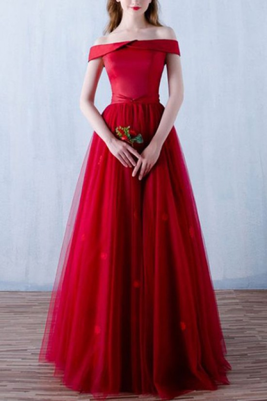 Long Red Off-the-Shoulder Prom Formal Evening Party Dresses 3020796 Long Red Off-the-Shoulder Prom Formal Evening Party Dresses 3020796