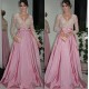 A-Line Long Sleeves V-Neck Prom Formal Evening Party Dresses 3020802
