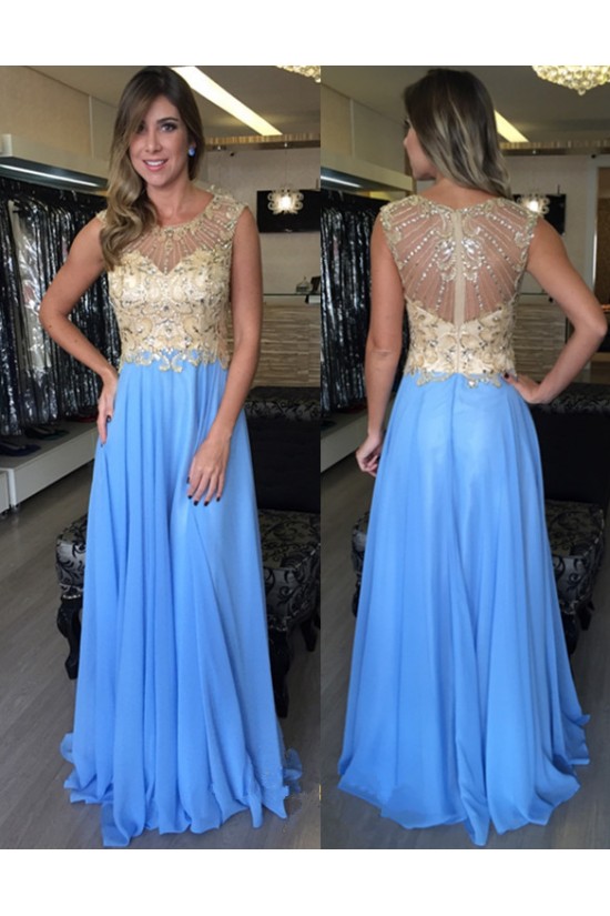 Beaded Long Blue Prom Formal Evening Party Dresses 3020818 Beaded Long Blue Prom Formal Evening Party Dresses 3020818