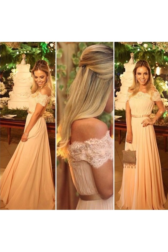 Lace Chiffon Off-the-Shoulder Long Prom Formal Evening Party Dresses 3020821 Lace Chiffon Off-the-Shoulder Long Prom Formal Evening Party Dresses 3020821