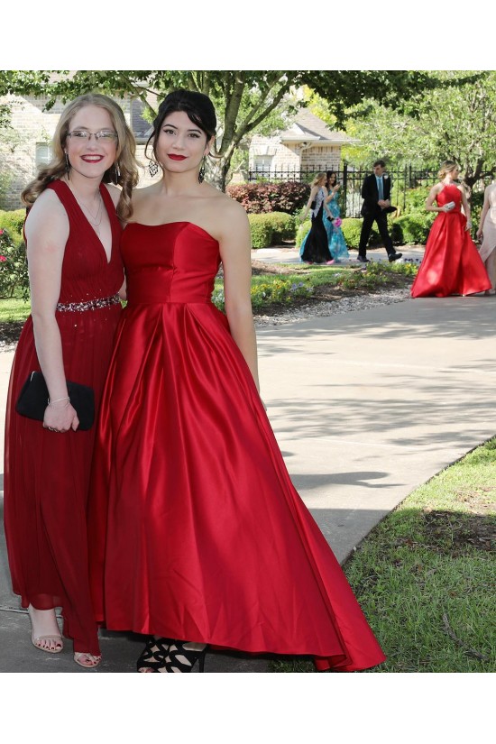 Long Red Strapless Prom Formal Evening Party Dresses 3020838 Long Red Strapless Prom Formal Evening Party Dresses 3020838
