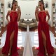 Long Red Lace Chiffon Prom Formal Evening Party Dresses 3020855