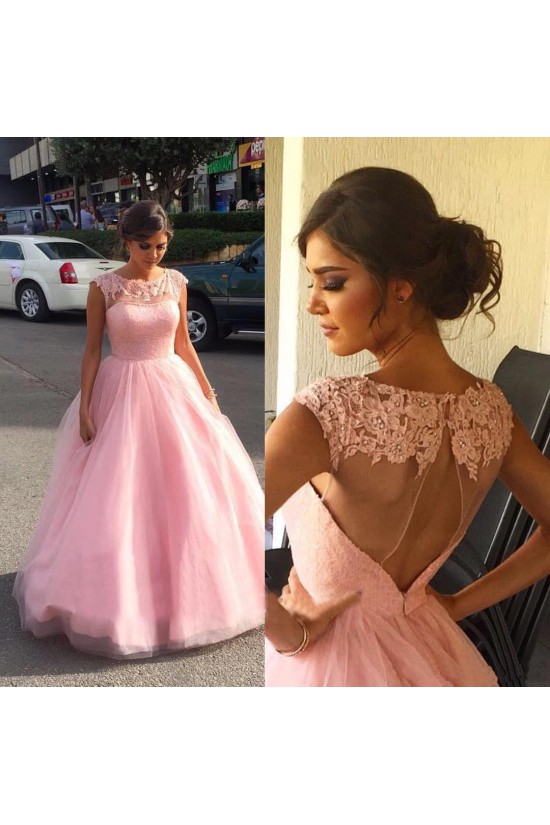 Ball Gown Long Pink Lace Prom Formal Evening Party Dresses 3020866 Ball Gown Long Pink Lace Prom Formal Evening Party Dresses 3020866