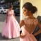 Ball Gown Long Pink Lace Prom Formal Evening Party Dresses 3020866