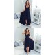 High Low V-Neck Navy Blue Chiffon Prom Formal Evening Party Dresses 3020875