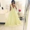 A-Line V-Neck Lace Long Prom Formal Evening Party Dresses 3020886