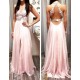 A-Line V-Neck Long Pink Lace Prom Formal Evening Party Dresses 3020893 A-Line V-Neck Long Pink Lace Prom Formal Evening Party Dresses 3020893