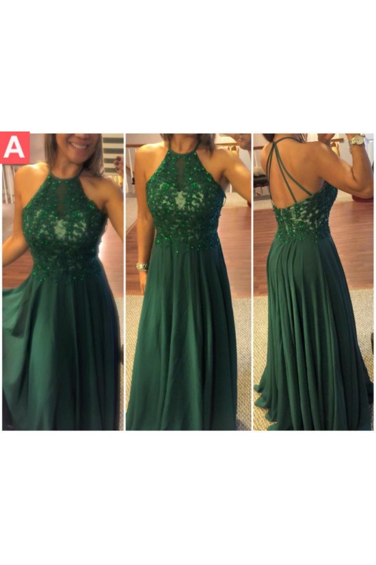 Long Green Lace Appliques and Chiffon Prom Formal Evening Party Dresses 3020907 Long Green Lace Appliques and Chiffon Prom Formal Evening Party Dresses 3020907