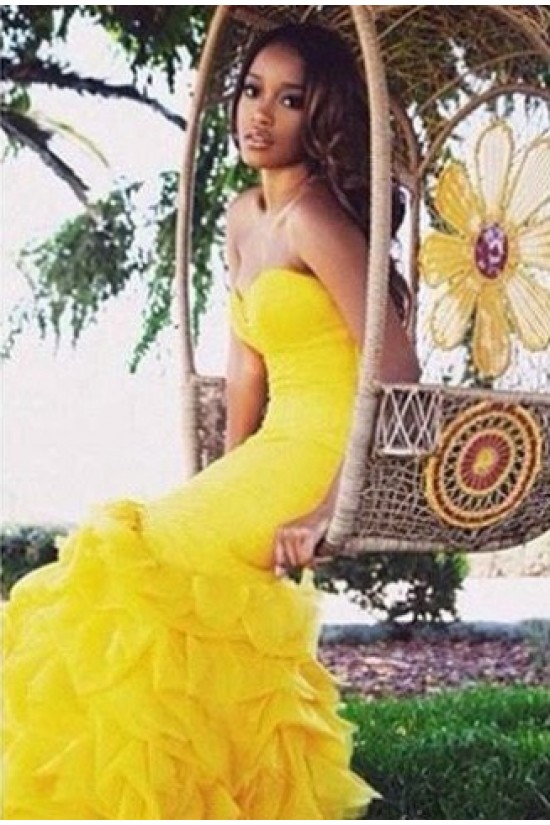 Mermaid Long Yellow Prom Formal Evening Party Dresses 3020911 Mermaid Long Yellow Prom Formal Evening Party Dresses 3020911