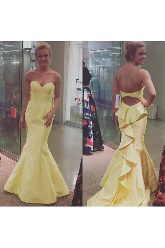 Mermaid Sweetheart Long Yellow Prom Formal Evening Party Dresses 3020916 Mermaid Sweetheart Long Yellow Prom Formal Evening Party Dresses 3020916