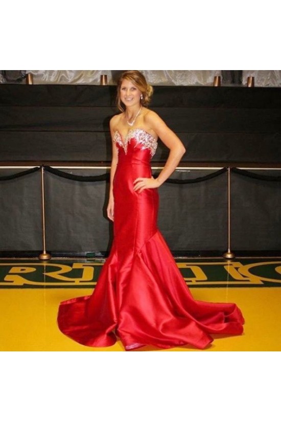 Mermaid Long Red Prom Formal Evening Party Dresses 3020918