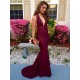 Deep V-Neck Halter Mermaid Long Burgundy Prom Formal Evening Party Dresses 3020957 Deep V-Neck Halter Mermaid Long Burgundy Prom Formal Evening Party Dresses 3020957