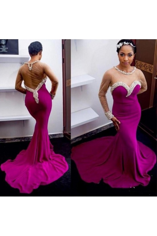 Sexy Mermaid Beaded Long Purple Prom Formal Evening Party Dresses 3020968 Sexy Mermaid Beaded Long Purple Prom Formal Evening Party Dresses 3020968