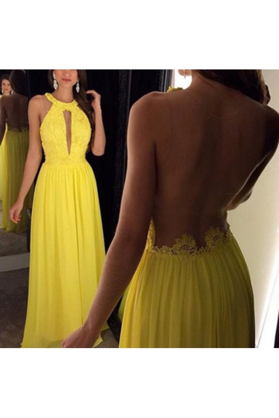 Long Yellow Halter Prom Formal Evening Party Dresses 3020970 Long Yellow Halter Prom Formal Evening Party Dresses 3020970