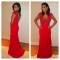 Long Red Mermaid Beaded Lace Prom Formal Evening Party Dresses 3020973