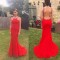 Mermaid Beaded Red Backless Prom Formal Evening Party Dresses 3020981