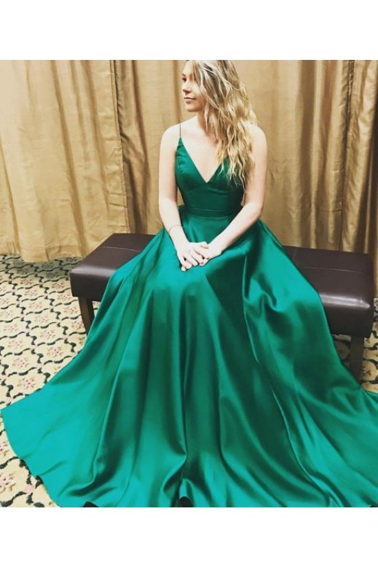 Long Blue Spaghetti Straps Prom Formal Evening Party Dresses 3020985 Long Blue Spaghetti Straps Prom Formal Evening Party Dresses 3020985