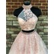 Latest Two Pieces Prom Dresses Beaded Lace Evening Gowns 601003 Latest Two Pieces Prom Dresses Beaded Lace Evening Gowns 601003