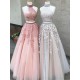 Latest Two Pieces Prom Dresses Beaded Lace Evening Gowns 601003 Latest Two Pieces Prom Dresses Beaded Lace Evening Gowns 601003