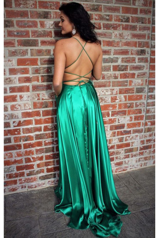 Sexy Long Royal Blue Backless Prom Dresses Evening Gowns 601008