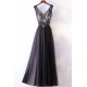 Elegant A-Line V-Neck Long Prom Dresses Evening Gowns 601010 Elegant A-Line V-Neck Long Prom Dresses Evening Gowns 601010