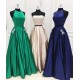 A-Line Two Pieces Beaded Long Prom Dresses Formal Evening Dresses with Pocket 601018