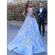 Ball Gown Lace Off-the-Shoulder Long Blue Prom Dresses Formal Evening Dresses 601023 Ball Gown Lace Off-the-Shoulder Long Blue Prom Dresses Formal Evening Dresses 601023