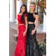 Mermaid Two Pieces Off-the-Shoulder Long Prom Dresses Formal Evening Dresses 601029