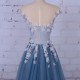 Long Lace and Tulle Prom Dresses Formal Evening Dresses with Flowers 601039 Long Lace and Tulle Prom Dresses Formal Evening Dresses with Flowers 601039