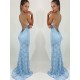 Long Pink Mermaid Lace Prom Dresses Formal Evening Dresses 601046