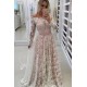 A-Line Long Sleeves Lace Long Prom Dresses Formal Evening Dresses 601057