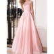 Long Pink Lace Satin Prom Dresses Formal Evening Dresses 601067 Long Pink Lace Satin Prom Dresses Formal Evening Dresses 601067