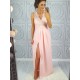 Long Pink V-Neck Lace Prom Dresses Formal Evening Dresses 601069 Long Pink V-Neck Lace Prom Dresses Formal Evening Dresses 601069