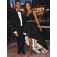 High Low Black White V-Neck Prom Dresses Formal Evening Dresses 601097