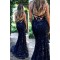 Mermaid V-Neck Lace Long Prom Dresses Formal Evening Dresses 601107