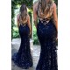 Mermaid V-Neck Lace Long Prom Dresses Formal Evening Dresses 601107 Mermaid V-Neck Lace Long Prom Dresses Formal Evening Dresses 601107