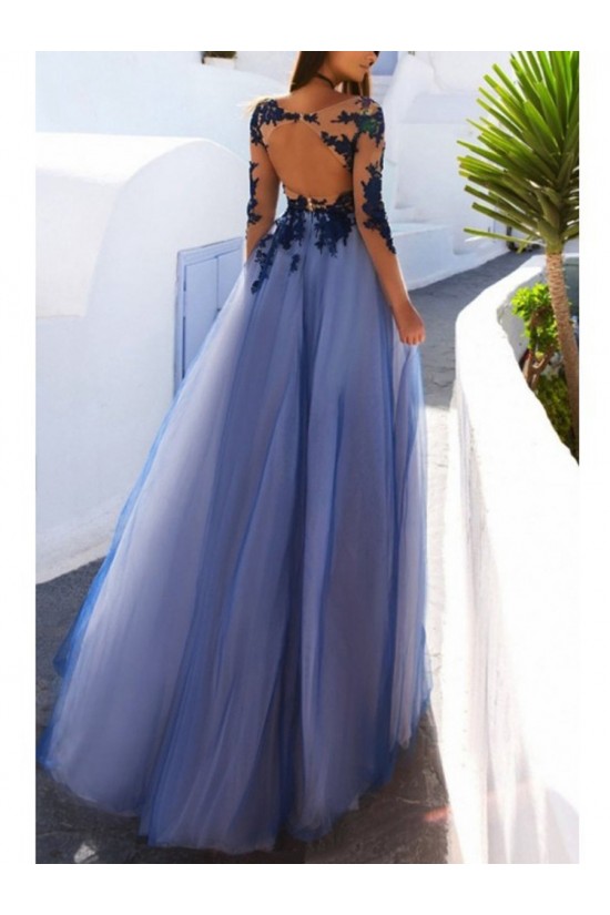 Lace Long Sleeves See Through Prom Dresses Formal Evening Dresses 601117 Lace Long Sleeves See Through Prom Dresses Formal Evening Dresses 601117