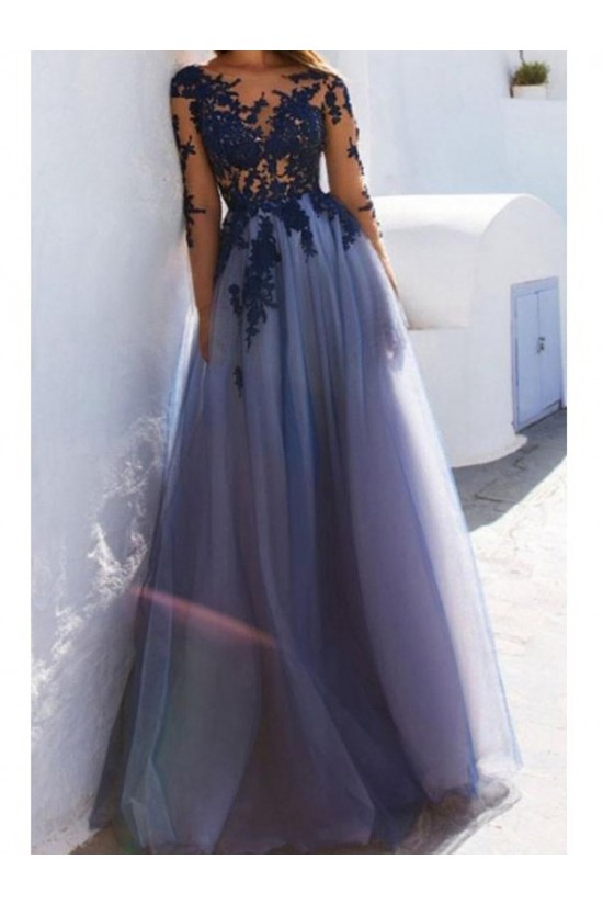Lace Long Sleeves See Through Prom Dresses Formal Evening Dresses 601117 Lace Long Sleeves See Through Prom Dresses Formal Evening Dresses 601117