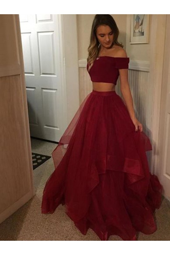 Two Pieces Off the Shoulder Long Prom Dresses Formal Evening Dresses 601124 Two Pieces Off the Shoulder Long Prom Dresses Formal Evening Dresses 601124