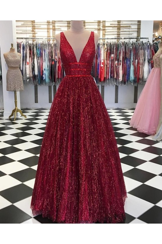 Sparkle V-Neck Long Prom Dresses Formal Evening Dresses 601130 Sparkle V-Neck Long Prom Dresses Formal Evening Dresses 601130