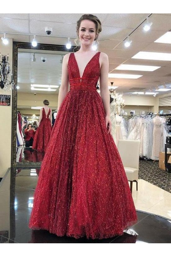 Sparkle V-Neck Long Prom Dresses Formal Evening Dresses 601130 Sparkle V-Neck Long Prom Dresses Formal Evening Dresses 601130